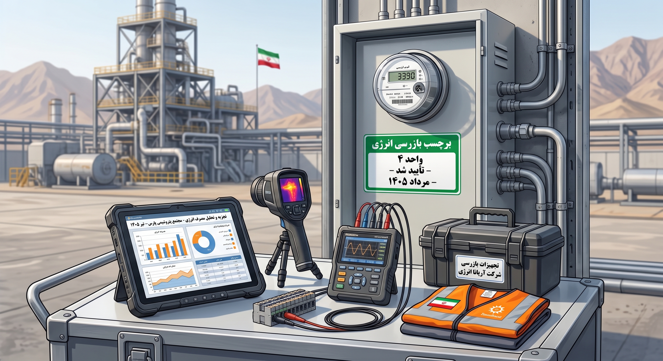 بازرسی حرارتی تابلو برق با دوربین ترموویژن برای شناسایی اتصالات سست و داغ